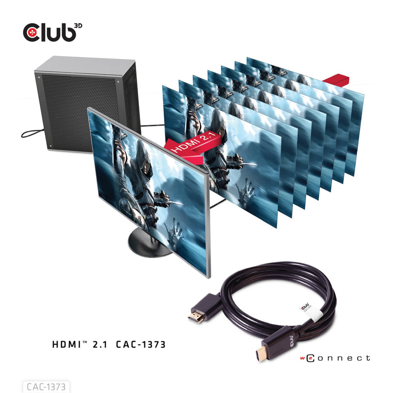 Load image into Gallery viewer, Club 3d gecertificeerde ultra high speed hdmi 2.1 kabel (zwart, 3 meter, 8k)
