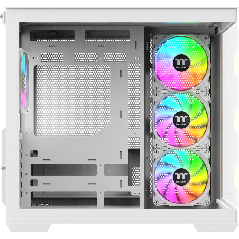 Load image into Gallery viewer, Thermaltake view 380 ws argb snow midi tower behuizing (wit houtkleur | 2x usb-a | 1x usb-c | rgb | tempered glass)
