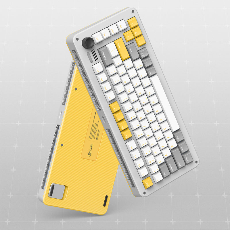Load image into Gallery viewer, Ty iqunix zx75 gravi wave wireless mechanical keyboard (grijs, us lay-out (qwer), gateron red, 75%, rgb leds, hot-swappable, double-shot pbt, 2.4ghz | bluetooth 5.1 | usb-c)
