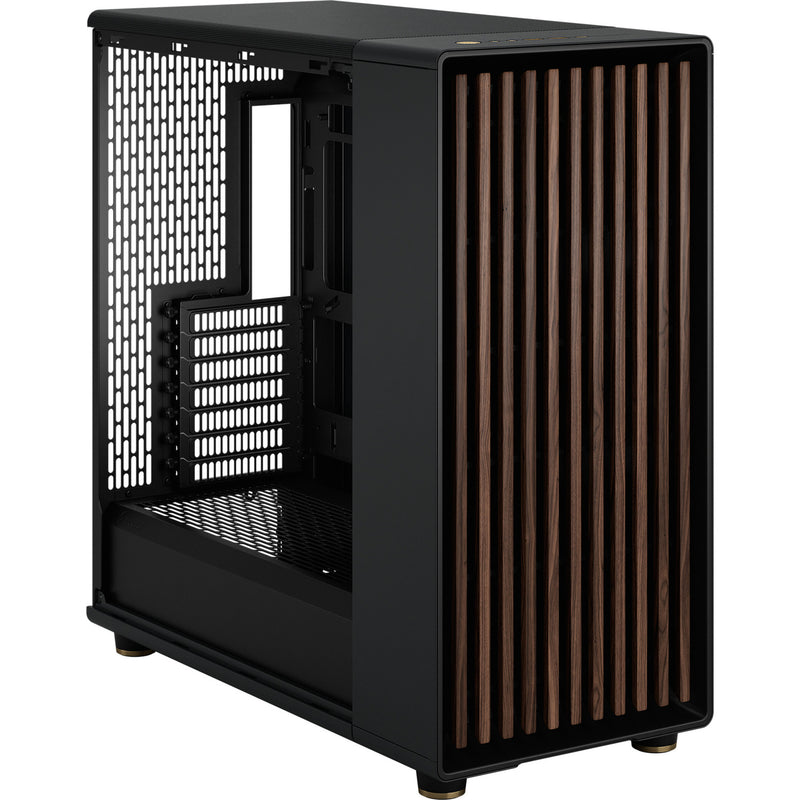 Afbeelding laden in galerijviewer, Fractal design north xl rc charcoal black tg dark midi tower behuizing (zwart houtkleur | 2x usb-a | 1x usb-c | tempered glass)
