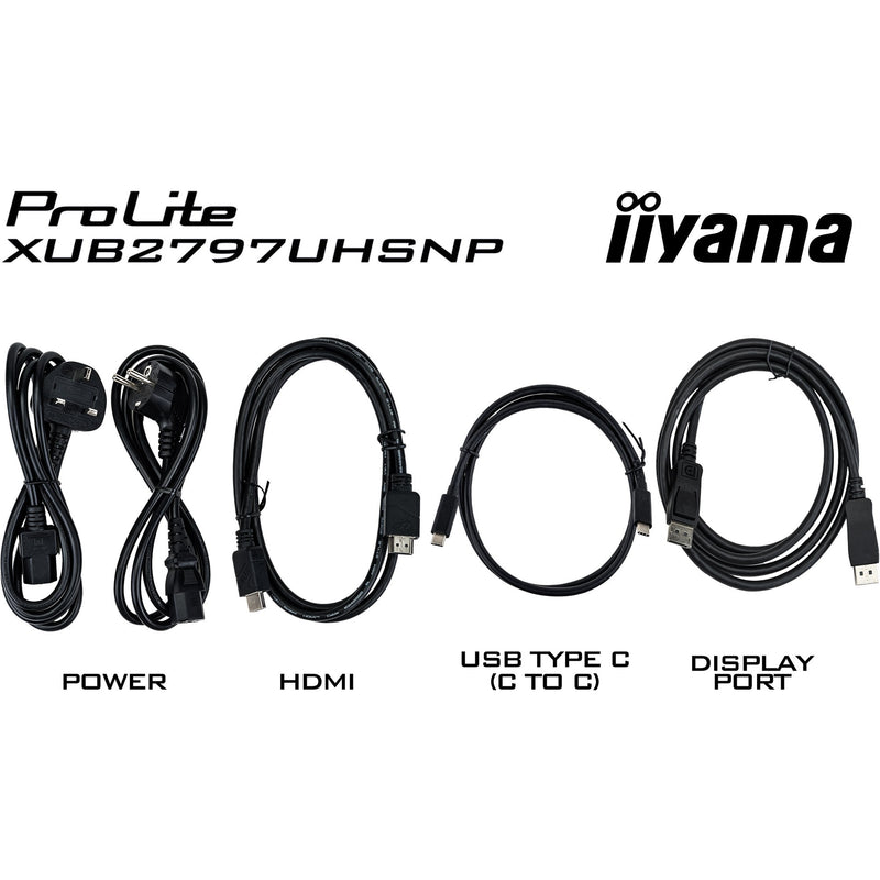 Load image into Gallery viewer, Iiyama prolite xub2797uhsnp-b1 27 4k uhd monitor (zwart, hdmi, displayport, 4x usb-a, usb-c, rj-45)
