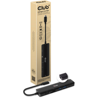 Club 3d csv-1592 usb type c 7-in-1 hub dockingstation (zwart)