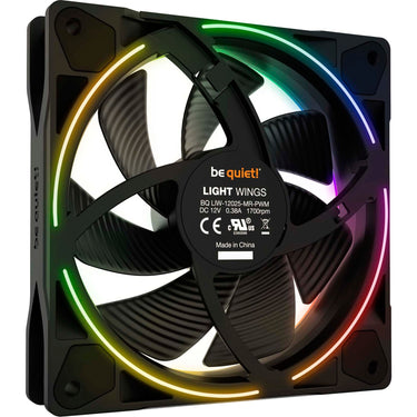 Be quiet! light wings pwm rgb case fan (zwart, 120 x 120 x 25 mm)