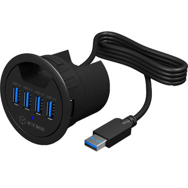 Icy box ib-hub1403 usb-hub (zwart, 4x usb 3.0)