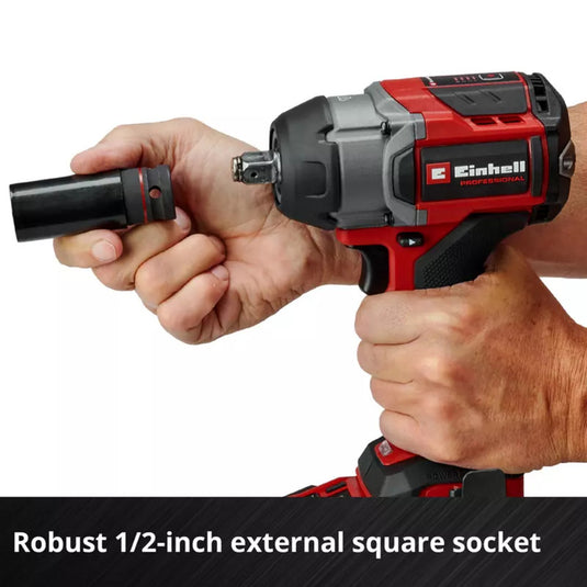 Einhell professional accu slagmoersleutel tp-cw 18 750-c li bl-solo (rood zwart, power x-change, accu en oplader niet inbegrepen)