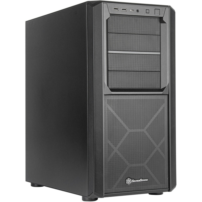 Load image into Gallery viewer, Silverstone sst-sed1-b midi tower behuizing (zwart | 2x usb-a | 1x usb-c)
