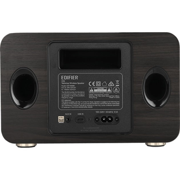Afbeelding laden in galerijviewer, Edifier d32 draadloze tafelluidspreker (donkerbruin zilver, bluetooth, wi-fi (apple airplay), usb-c, aux)
