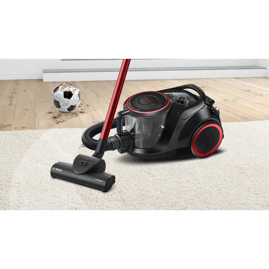 Bosch serie 6 stofzuiger zonder zak bgs41pow1 (zwart rood)