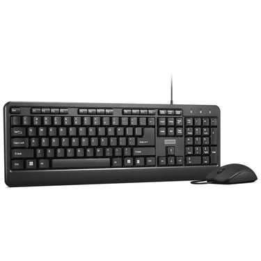 Lenovo 160 wired combo desktopset (zwart, us lay-out (qwerty), 100%, usb-a, 1.600 dpi)