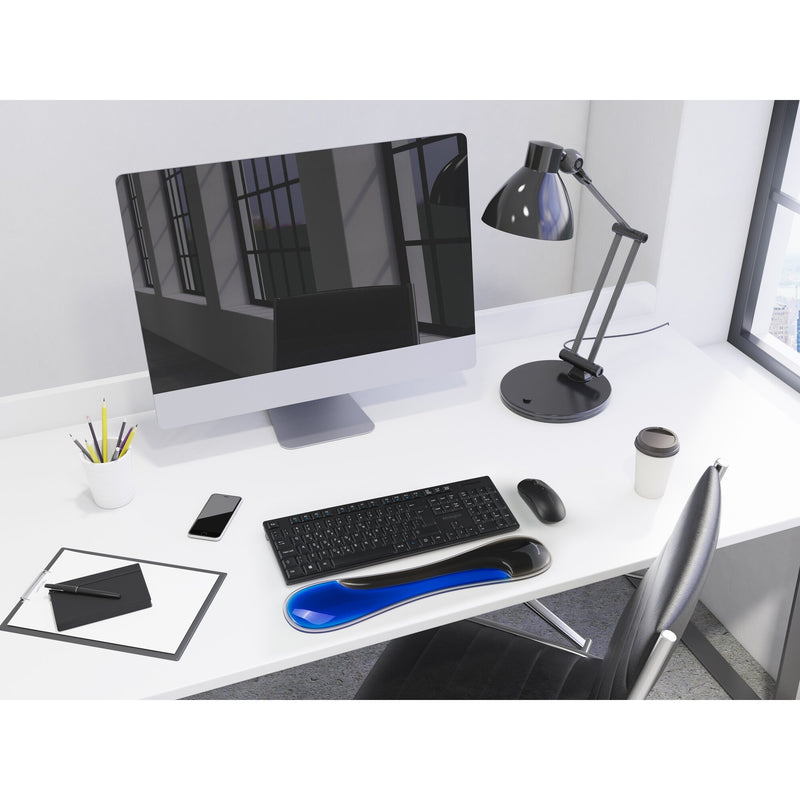 Load image into Gallery viewer, Kensington slim duo gel keyboard wrist rest polssteun (blauw zwart)
