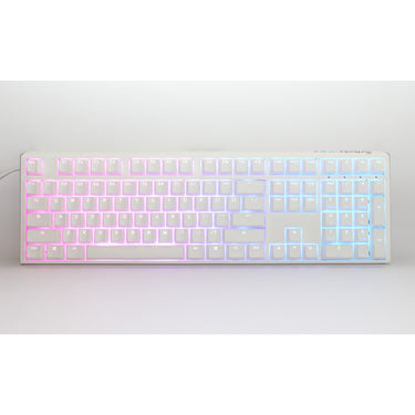 Ducky one 3 classic pure white rgb mechanisch toetsenbord (wit, us lay-out (qwerty), cherry mx silent red, 100%, rgb led, double-shot pbt, hot-swappable, quack mechanics)