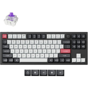 Keychron q3 he qmk-m1 rgb mechanisch toetsenbord (zwart, us lay-out (qwerty), gateron double-rail magnetic nebula, 80% (tkl), rgb leds, osa double-shot pbt, hot swap, knob, 2.4ghz | bluetooth 5.1 | usb-c)