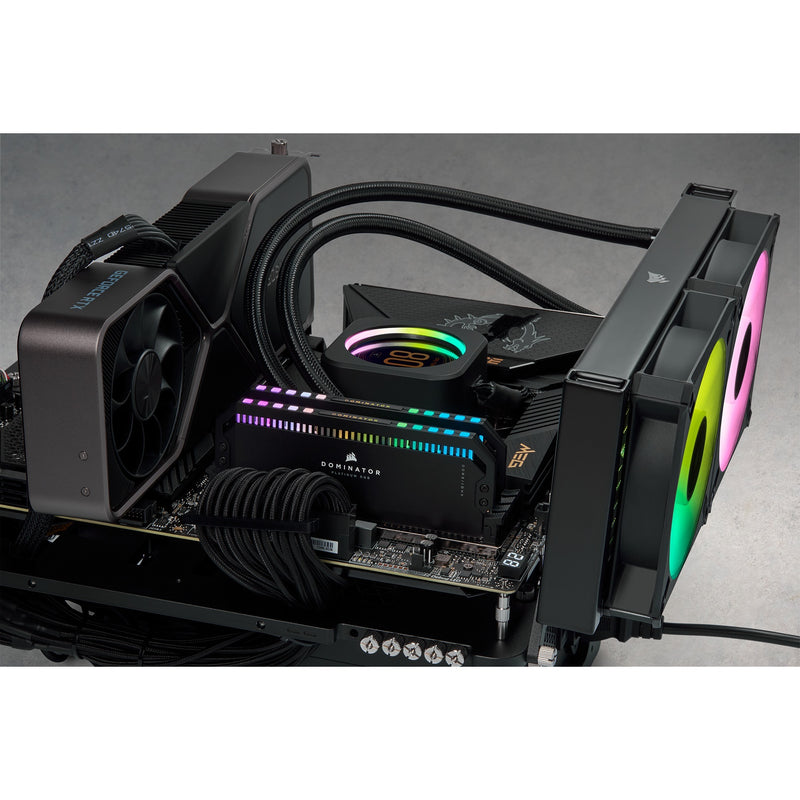 Load image into Gallery viewer, Corsair 64 gb ddr5-5200 kit werkgeheugen (zwart, cmt64gx5m2b5200c40, dominator platinum rgb)
