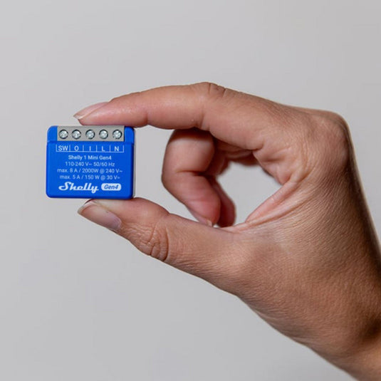 Shelly 1 mini gen4 relais (blauw, bluetooth 4.2, wi-fi)