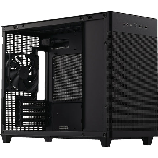 Asus prime ap201 mini tower behuizing (zwart | 2x usb-a | 1x usb-c)