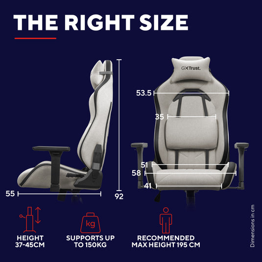 Trust gxt 723b ruya comfortabele stoffen gamingstoel