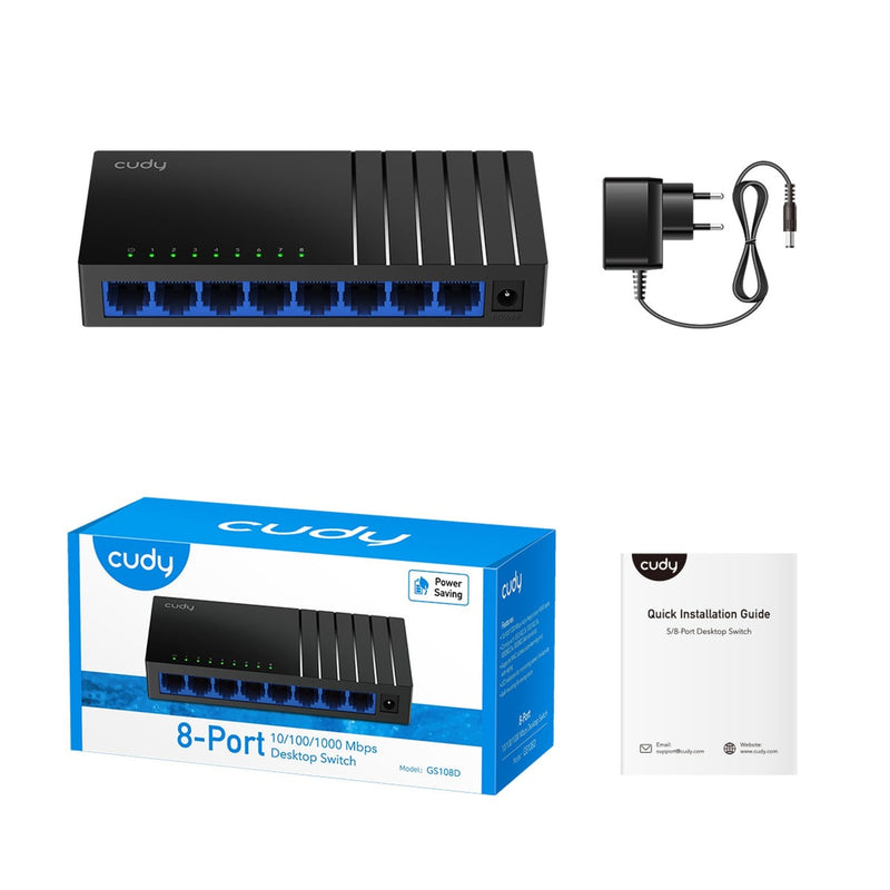 Load image into Gallery viewer, Cudy 8-port gigabit desktop switch
