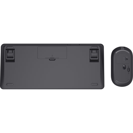 Trust lyra multi-device wireless keyboard mouse, desktopset (zwart, us lay-out, scissor switches, 800 - 1.600 dpi, 2,4 ghz usb, bluetooth, 65%)