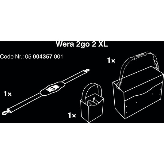 Wera 2go 2 xl gereedschapskoffer gereedschapskist (zwart)