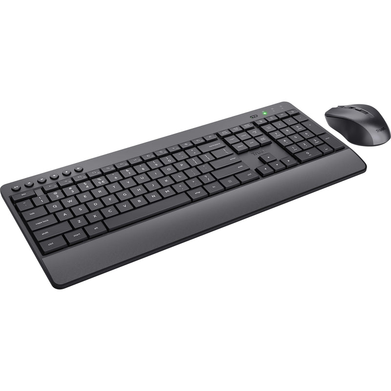 Load image into Gallery viewer, Trust trezo comfort draadloze toetsenbord- en muisset desktopset (zwart, us lay-out (qwerty), 100%)
