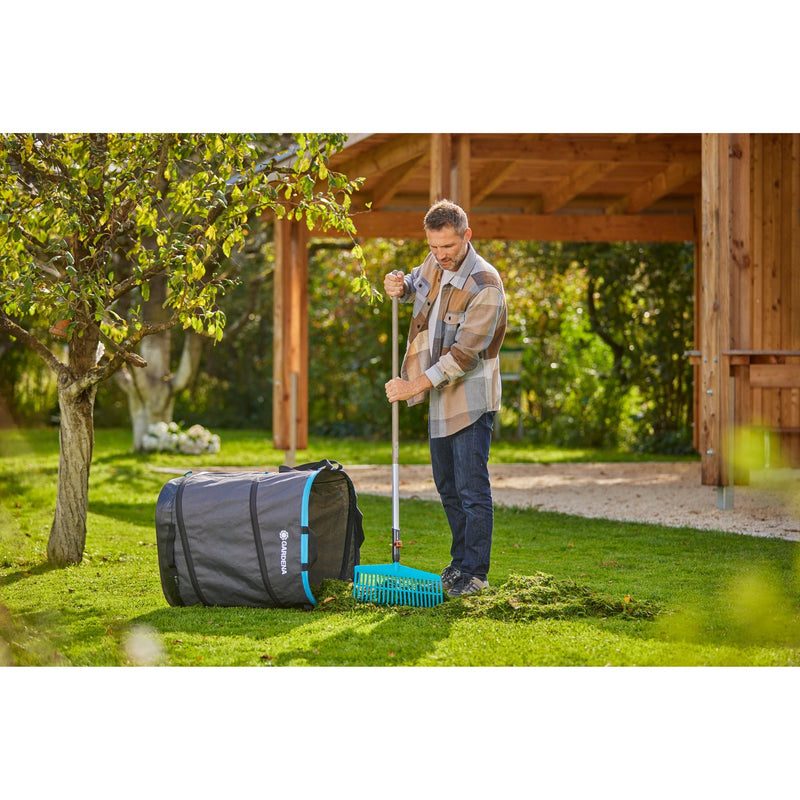 Load image into Gallery viewer, Gardena tuinafvalzak pop-up rechthoekig, maat l (zwart turquoise, tot 220 liter)
