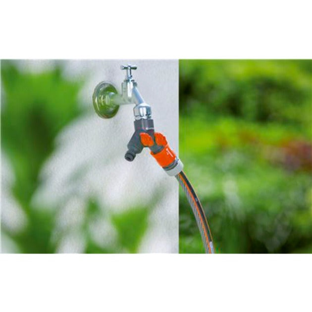 Load image into Gallery viewer, Gardena 2-weg-waterverdeler 26,5 mm (g 3 4 ) kraanstuk (grijs oranje, 938-20)
