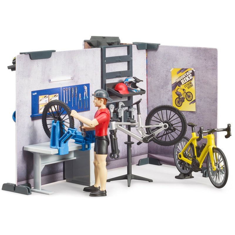 Load image into Gallery viewer, Bruder bworld fietsenwinkel speelfiguur (63120)
