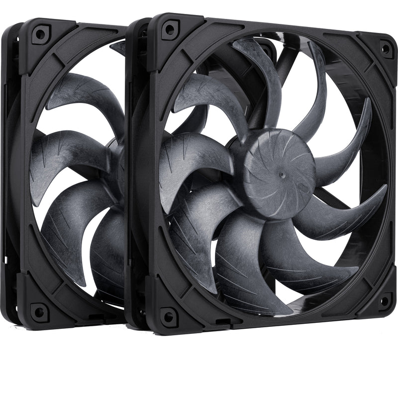 Load image into Gallery viewer, Noctua nf-a14x25 g2 pwm sx2-pp chromax.black case fans (zwart, 2 stuks, 140 x 140 x 25 mm)
