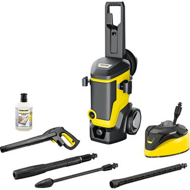 Kärcher k 7 wcm premium home hogedrukreiniger (geel zwart, met vuilfrees, slanghaspel en oppervlaktereiniger)