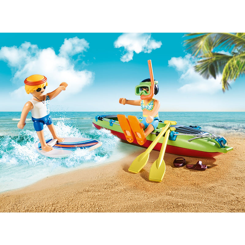 Load image into Gallery viewer, Playmobil family fun - strandwagen met kano's constructiespeelgoed (70436)

