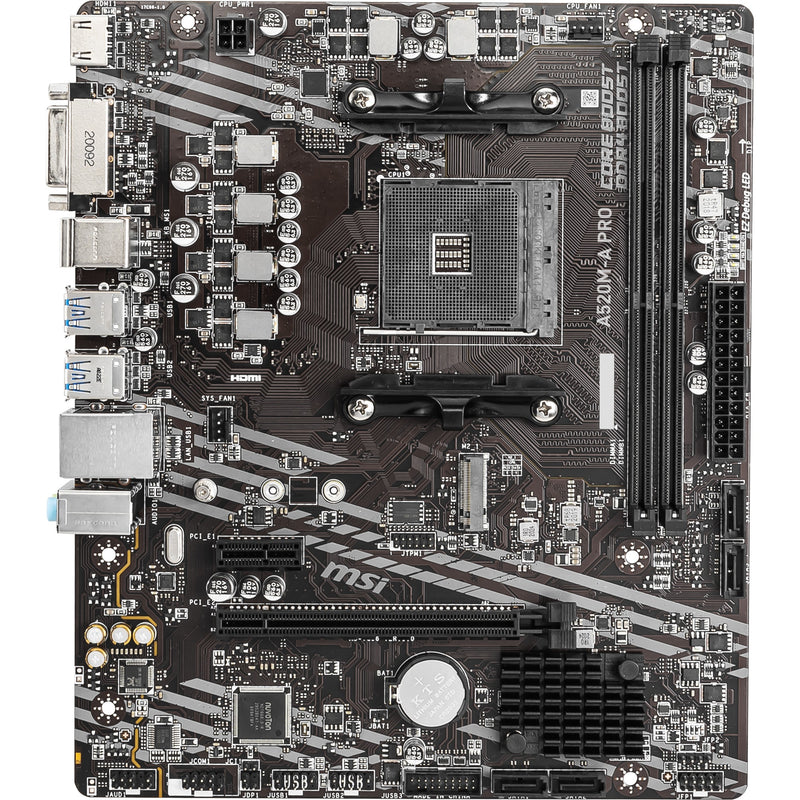 Load image into Gallery viewer, Msi a520m-a pro socket am4 moederbord (zwart grijs, raid, gb-lan, sound, µatx)
