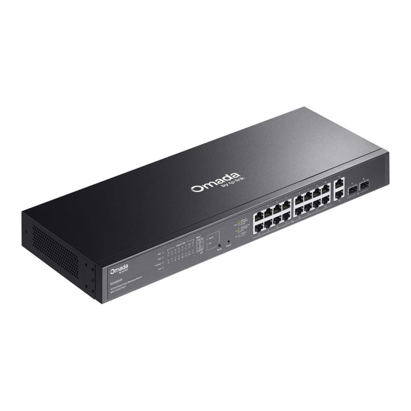 Load image into Gallery viewer, Tp-link omada es220gmp 20-poort gigabit easy managed switch (zwart, 16x poe+, 2x gigabit sfp)
