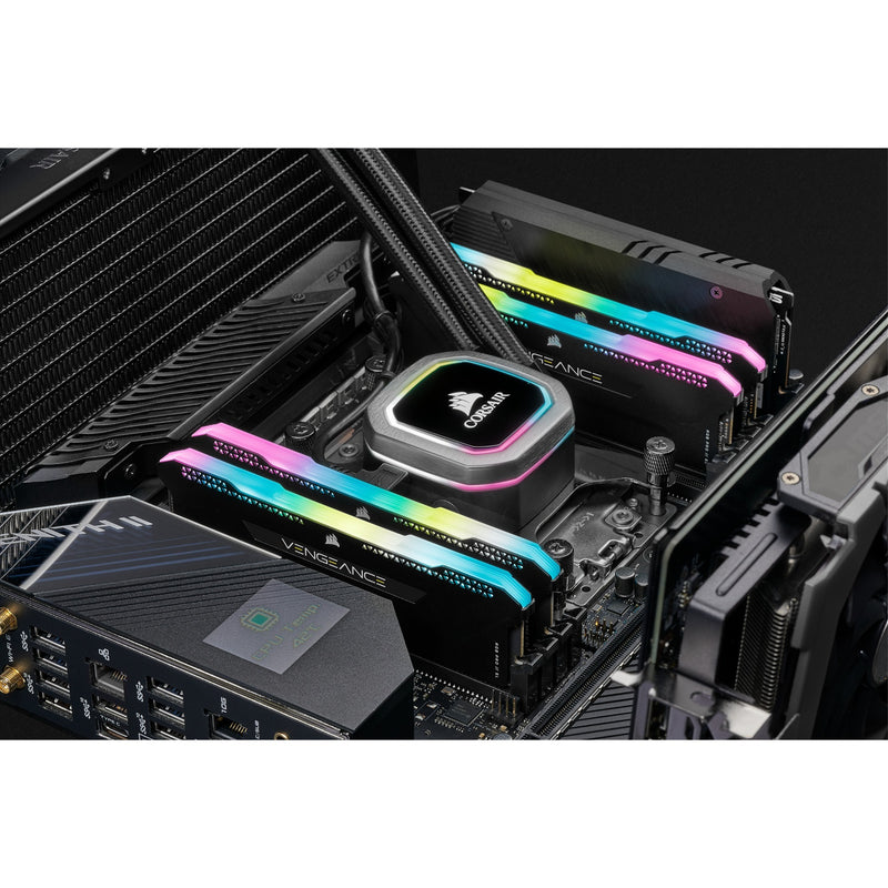 Load image into Gallery viewer, Corsair 16 gb ddr4-3200 (2x 8 gb) kit werkgeheugen (zwart, cmh16gx4m2e3200c16, vengeance rgb pro sl, xmp 2.0)
