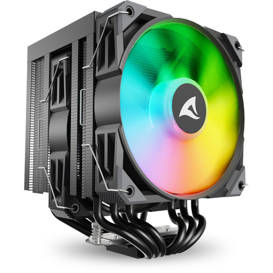 Sharkoon a60 rgb cpu-koeler (zwart, 4-pins pwm fan-connector)
