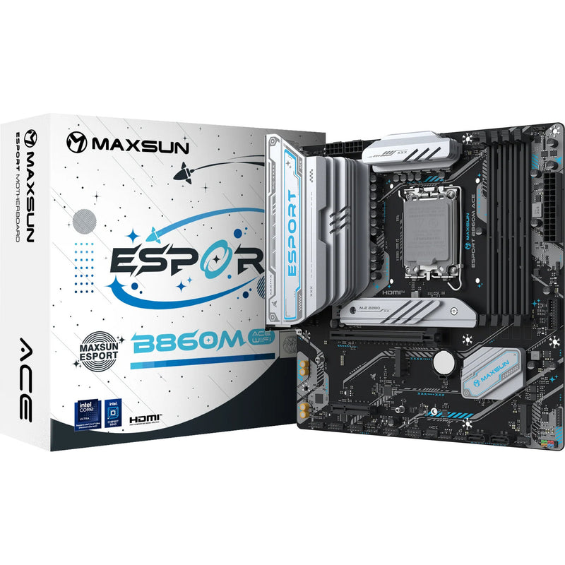 Afbeelding laden in galerijviewer, Maxsun ms-esport b860m wifi ace socket 1851 moederbord (zwart, raid, 2.5 gb-lan, wlan, bt, sound, µatx)
