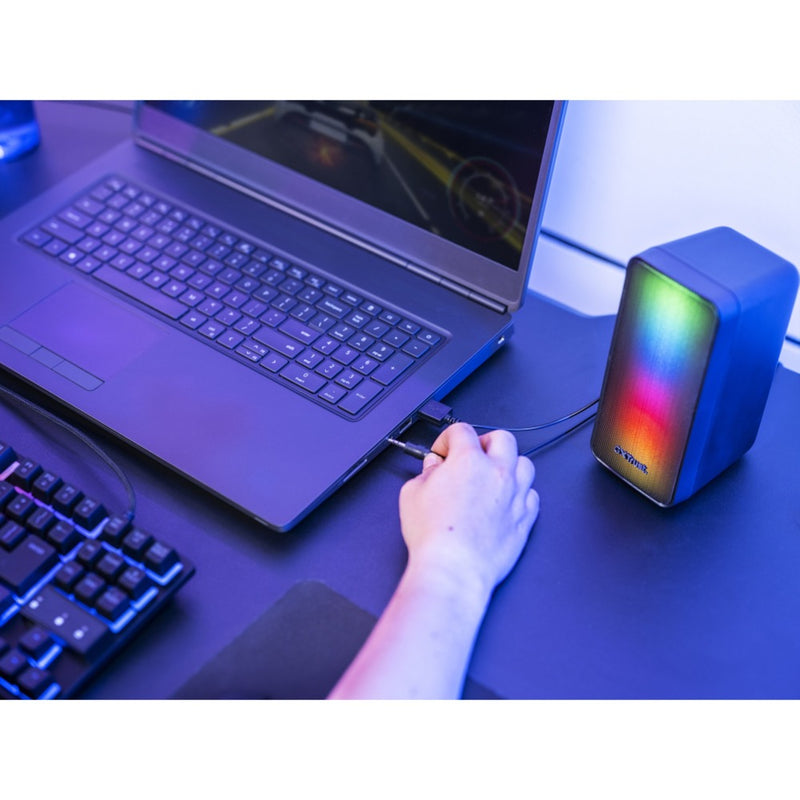 Load image into Gallery viewer, Trust gxt 611 wezz illuminated 2.0 rgb speaker set pc-luidspreker (zwart, rgb leds)
