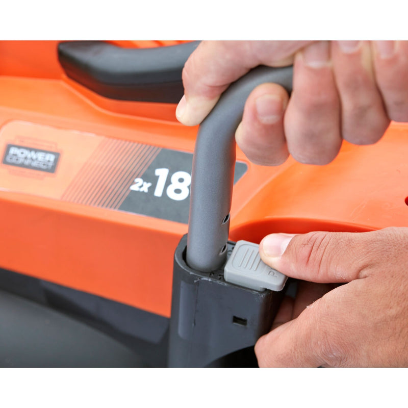 Load image into Gallery viewer, Black+decker bcmw3318l2-qw 2x 18v grasmaaier (oranje zwart, 2x 18v 2.5ah accu en oplader inbegrepen)
