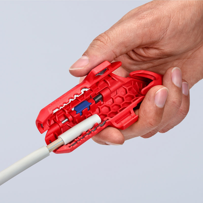Load image into Gallery viewer, Knipex ergostrip universeel kabelstrip- ontmantelingsgereedschap (rood blauw)
