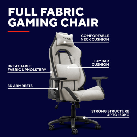 Trust gxt 723b ruya comfortabele stoffen gamingstoel