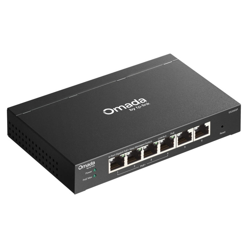 Load image into Gallery viewer, Tp-link omada es206gp switch (zwart, 4x poe+)
