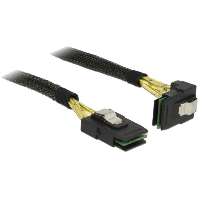 Load image into Gallery viewer, Delock mini sas sff-8087 > mini sas sff-8087 angled , 1m kabel (zwart, 83642)
