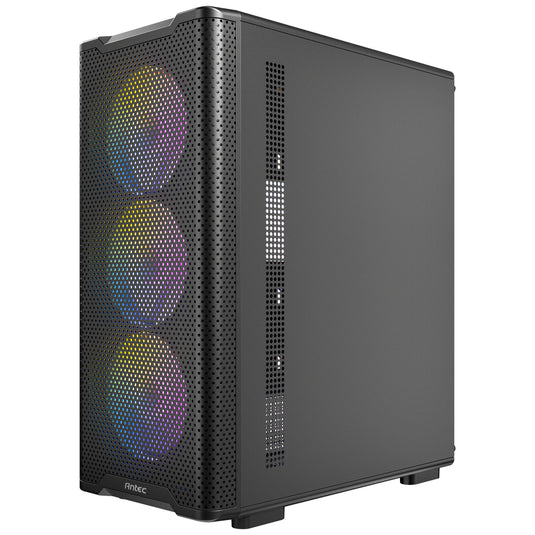 Antec vx310 argb midi tower behuizing (zwart | 3x usb-a | tempered glass)