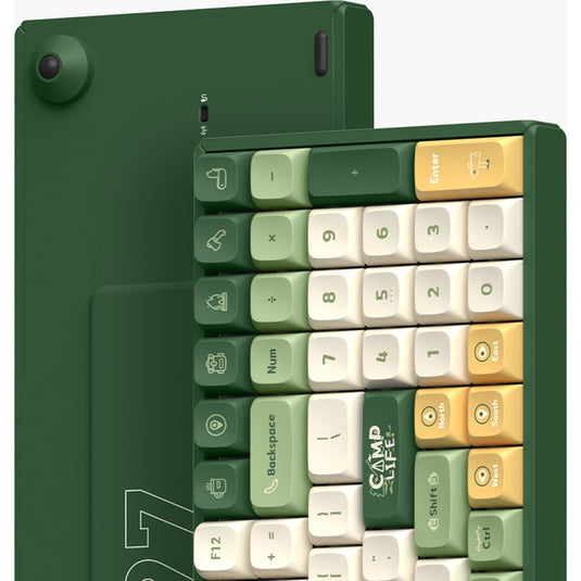 Iqunix f97 camping wireless mechanical keyboard (groen, us lay-out (qwerty), cherry mx brown, 96%, rgb leds, hot-swappable, pbt, 2.4ghz | bluetooth 5.1 | usb-c)