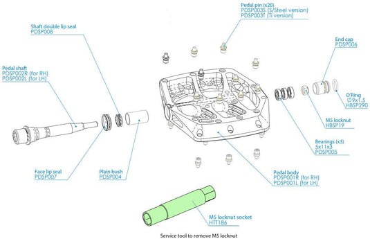 Hope socket 8mm for f20 platform pedals