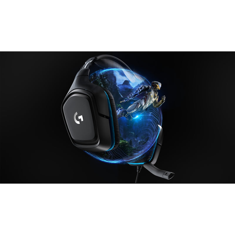 Load image into Gallery viewer, Logitech g432 7.1 surround sound wired over-ear gaming headset (zwart blauw, pc, playstation 4, playstation 5, xbox one, xbox series x|s, nintendo switch)
