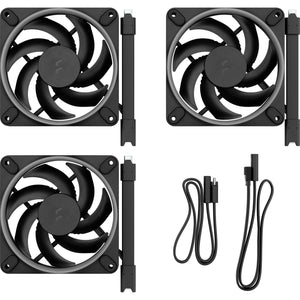Fractal design momentum 12 rgb case fans (zwart, 3 stuks, 120 x 120 x 25 mm, pwm)