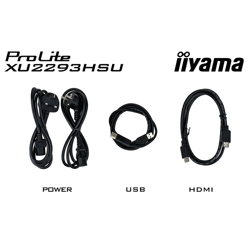 Load image into Gallery viewer, Iiyama prolite xu2293hsu-b7 21.5 monitor (zwart, hdmi, displayport, 2x usb-a, usb-b)
