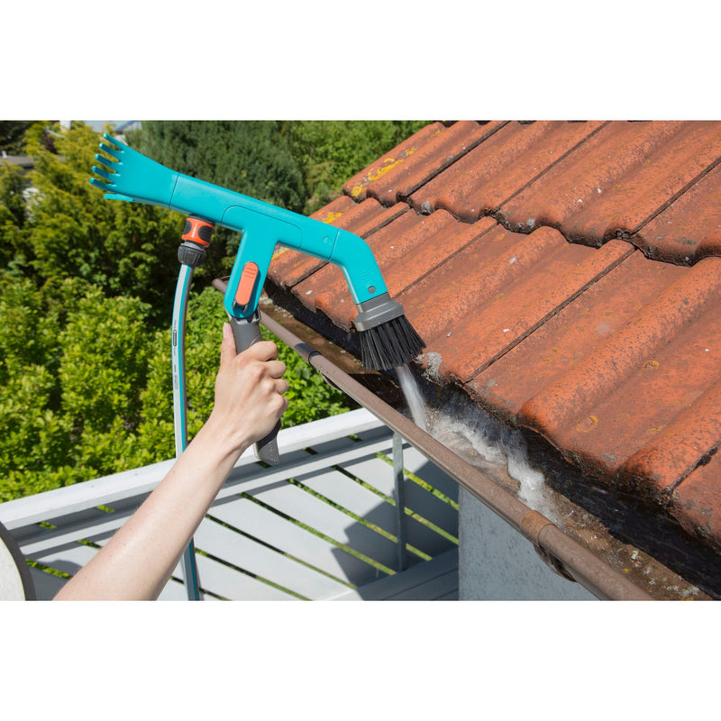 Load image into Gallery viewer, Gardena combisystem gootreiniger gehoekte bezem (turquoise zwart, 3651-20)
