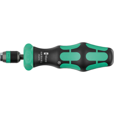 Wera 838 ra-r l bithandhouder met ratelfunctie, 1 4 schroevendraaier (zwart groen)