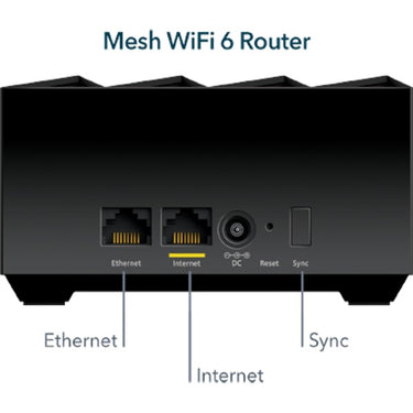 Netgear nighthawk mk73s mesh wifi 6 3-pack mesh router (zwart, 1x router, 2x satellieten )